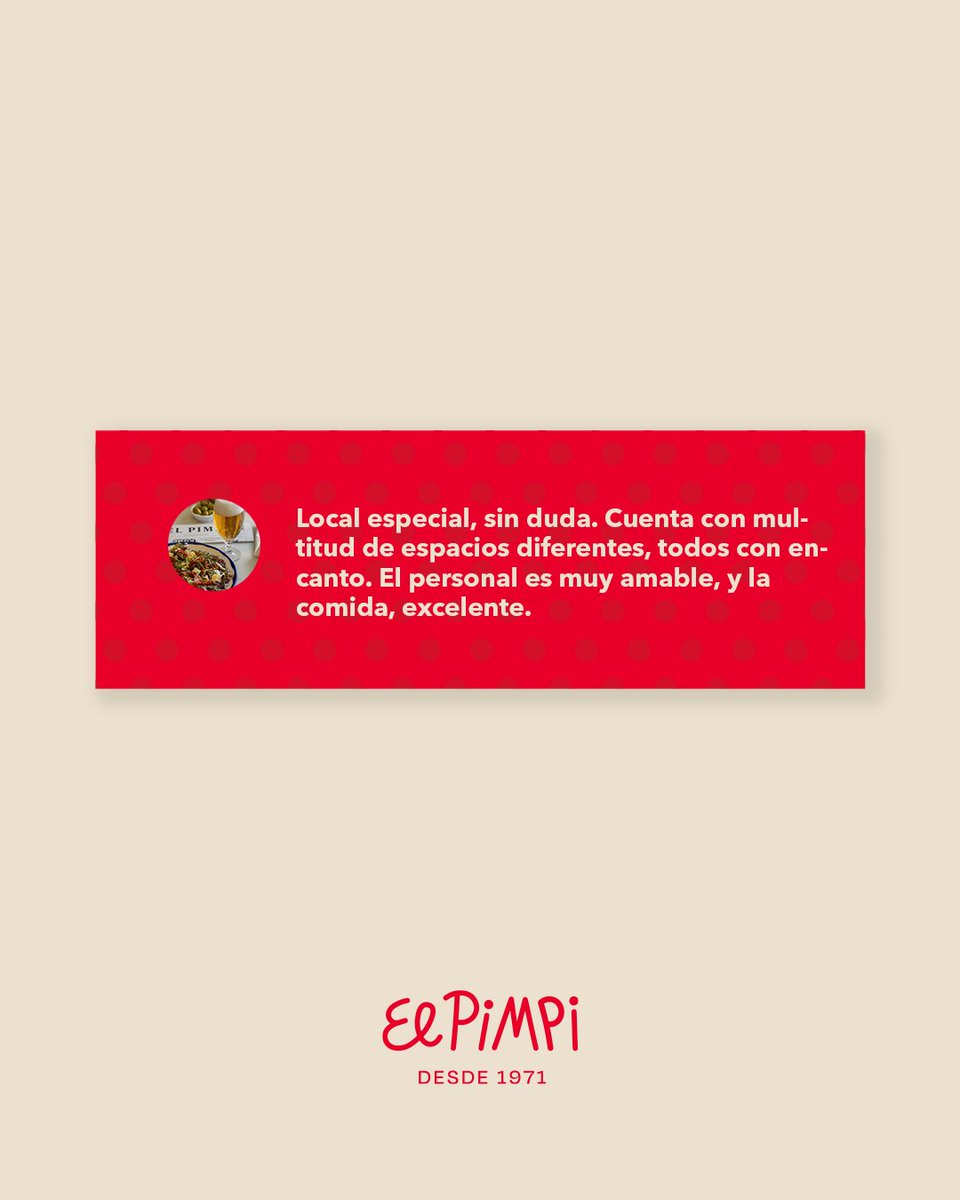 El Pimpi (@elpimpimalaga) on Twitter photo ✨ Lo que dicen quienes nos visitan 👉
Gracias a todxs los que compartís vuestras experiencias, sois parte de nuestra historia. ❤️
📩 reservas@elpimpi.com
☎ 952 225 403
•••
#bodegaelpimpi #elpimpi #malaga #elpimpimalaga #gastromalaga ✨ Lo que dicen quienes nos visitan 👉
Gracias a todxs los que compartís vuestras experiencias, sois parte de nuestra historia. ❤️
📩 reservas@elpimpi.com
☎ 952 225 403
•••
#bodegaelpimpi #elpimpi #malaga #elpimpimalaga #gastromalaga