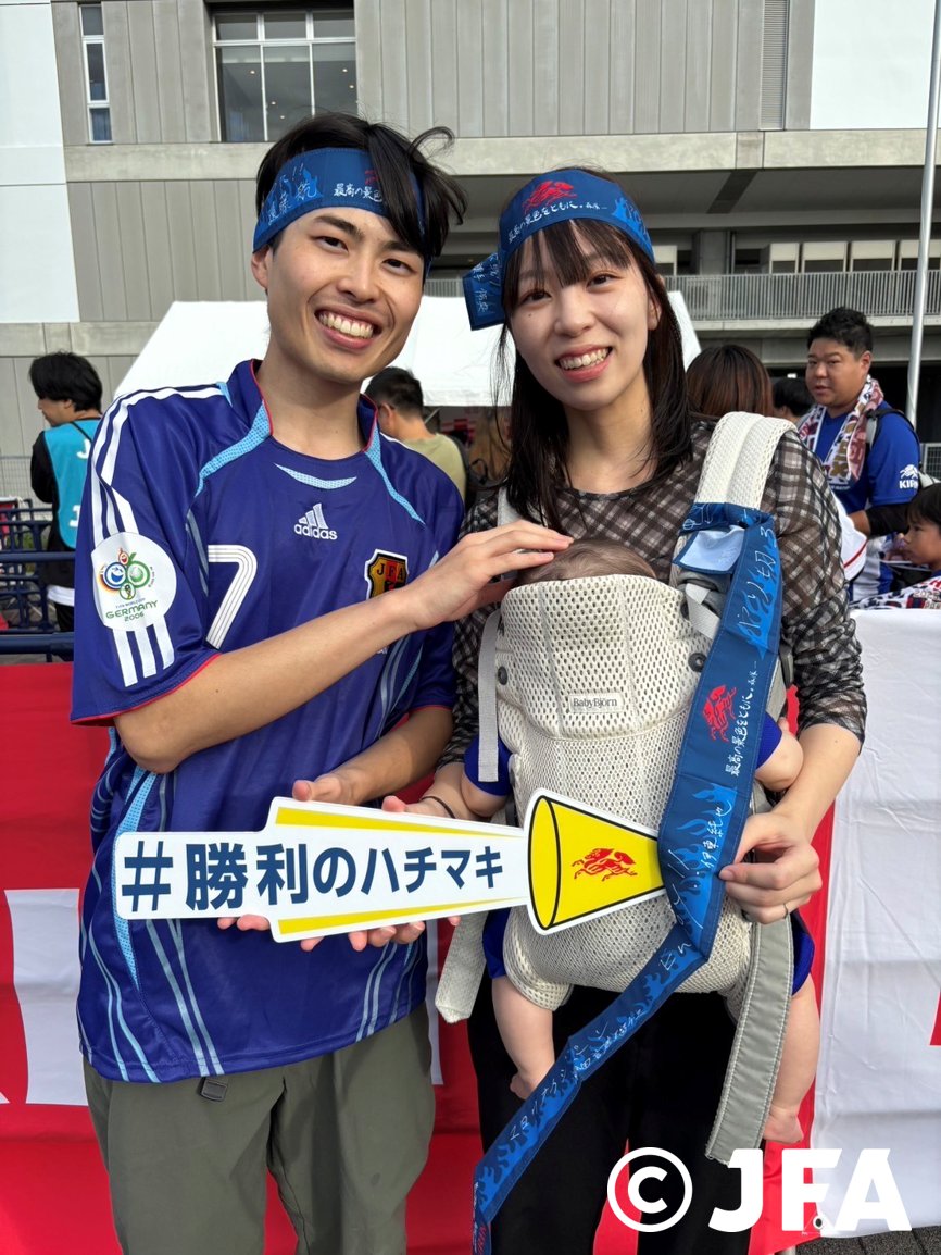 キリンチャレンジカップの試合会場で #勝利のハチマキ を配布しました キリンチャレンジカップの試合会場で #勝利のハチマキ を配布しました