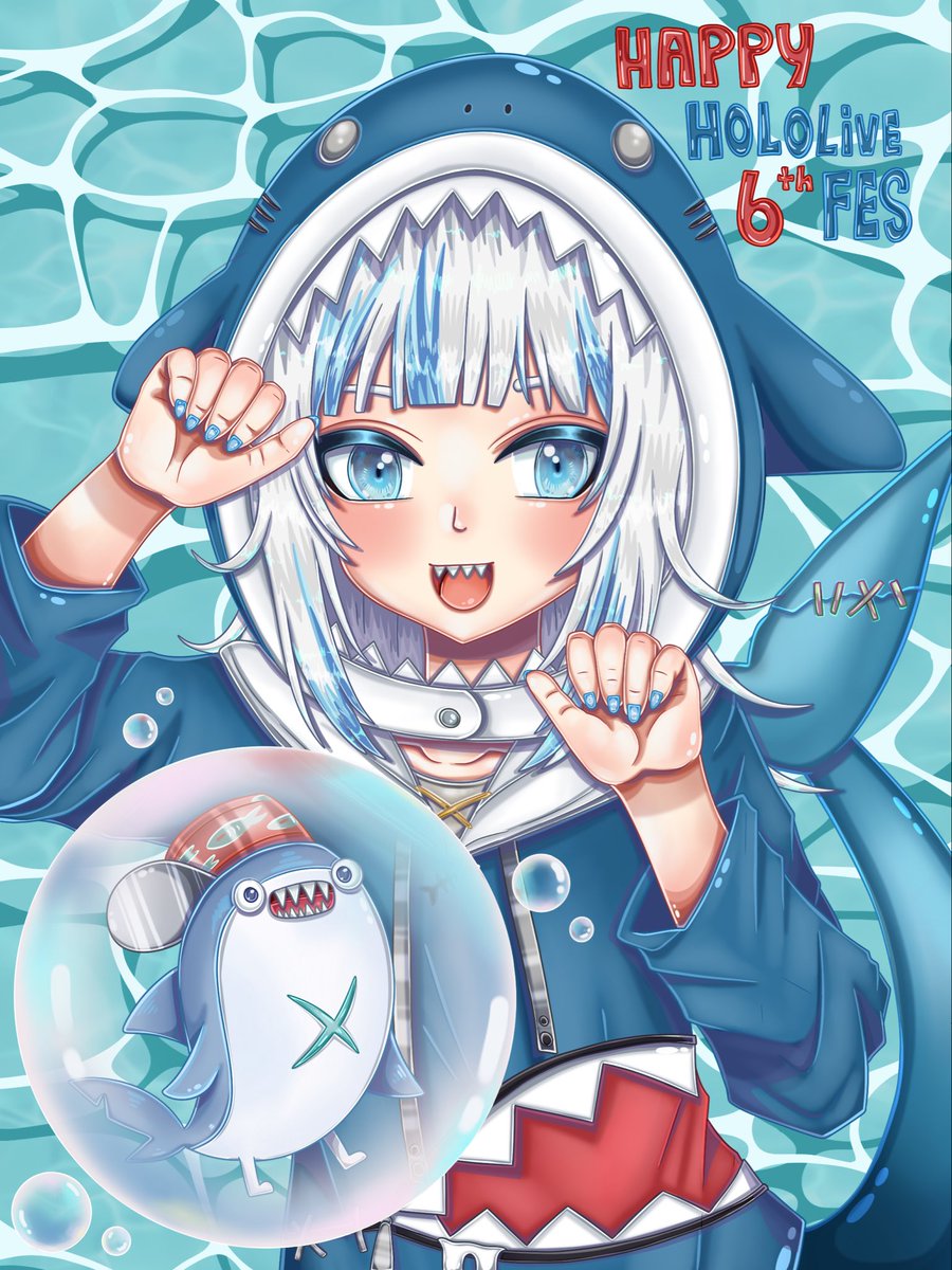 CheekyTiger02's tweet photo. Final repost and it’s Gawr Gura! I know she’s graduated but here’s her hololive festival poster. #gawrt https://t.co/JxF3uHDbXu