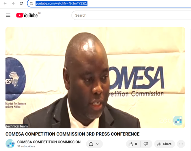 CCC_COMESA's tweet image. #CCCMediaBrief2025

Livestream link to COMESA Competition Commission 3rd Press Conference

@CompComZambia @CFTCMalawi @CAK_Kenya @CTCZimbabwe 

youtube.com/watch?v=N-3orT…