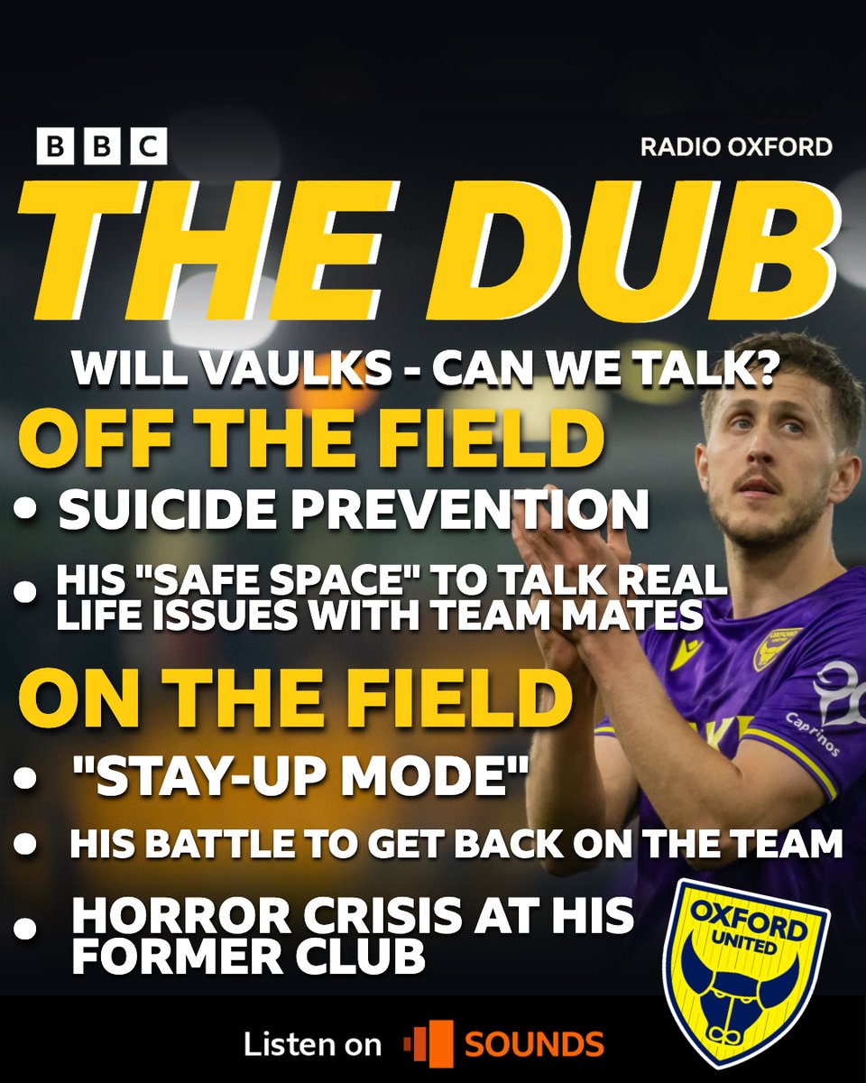 bbcoxfordsport's tweet image. THE DUB: In a special edition of our #oufc podcast, to mark World Mental Health Day,  the U’s midfielder joins us.  #oufc #swfc

🔉 Tap the link to listen on BBC Sounds or listen anywhere you get your podcasts 👇
bbc.co.uk/sounds/play/p0…