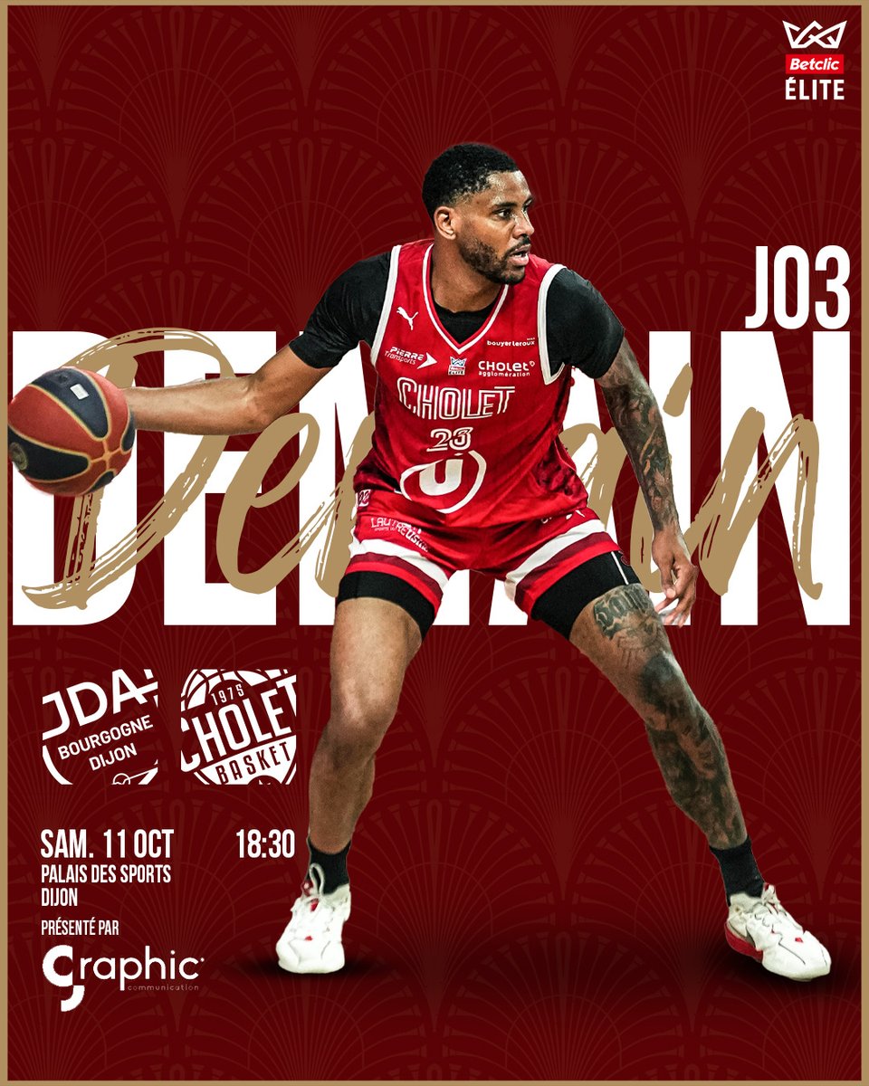 CB_officiel's tweet photo. #BetclicELITE : 3ème Journée
Objectif rester invaincus en championnat à Dijon ! 😤
📆 Samedi 11 octobre
⏰ 18h30
🏟️ Palais des Sports de Dijon
📺 Un match à suivre sur DAZN France
🔗 https://t.co/dNCHVj466N
📽️ Retransmission à L’Autre Usine
#JDACB #CBFAMILY @Betclic_ELITE https://t.co/OcFVSvWrYT