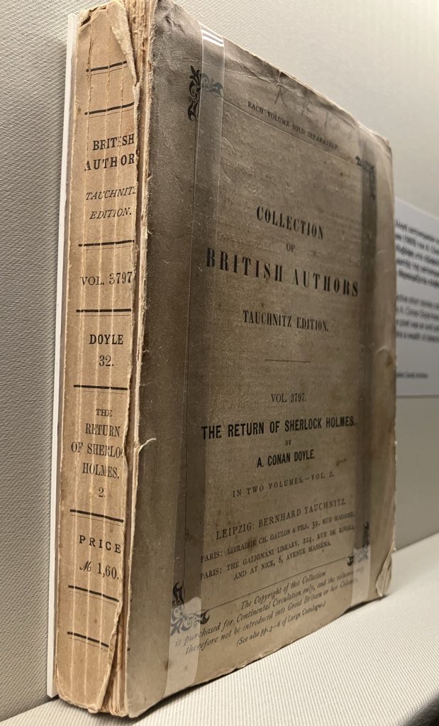 CCavafy's tweet image. The famous detective short stories collection, “The Return of Sherlock Holmes” (1905) by A. Conan Doyle, features Cavafy’s ownership note on the cover. The poet was an avid admirer of detective fiction. His library contains a wealth of detective titles. Cavafy Archive.
