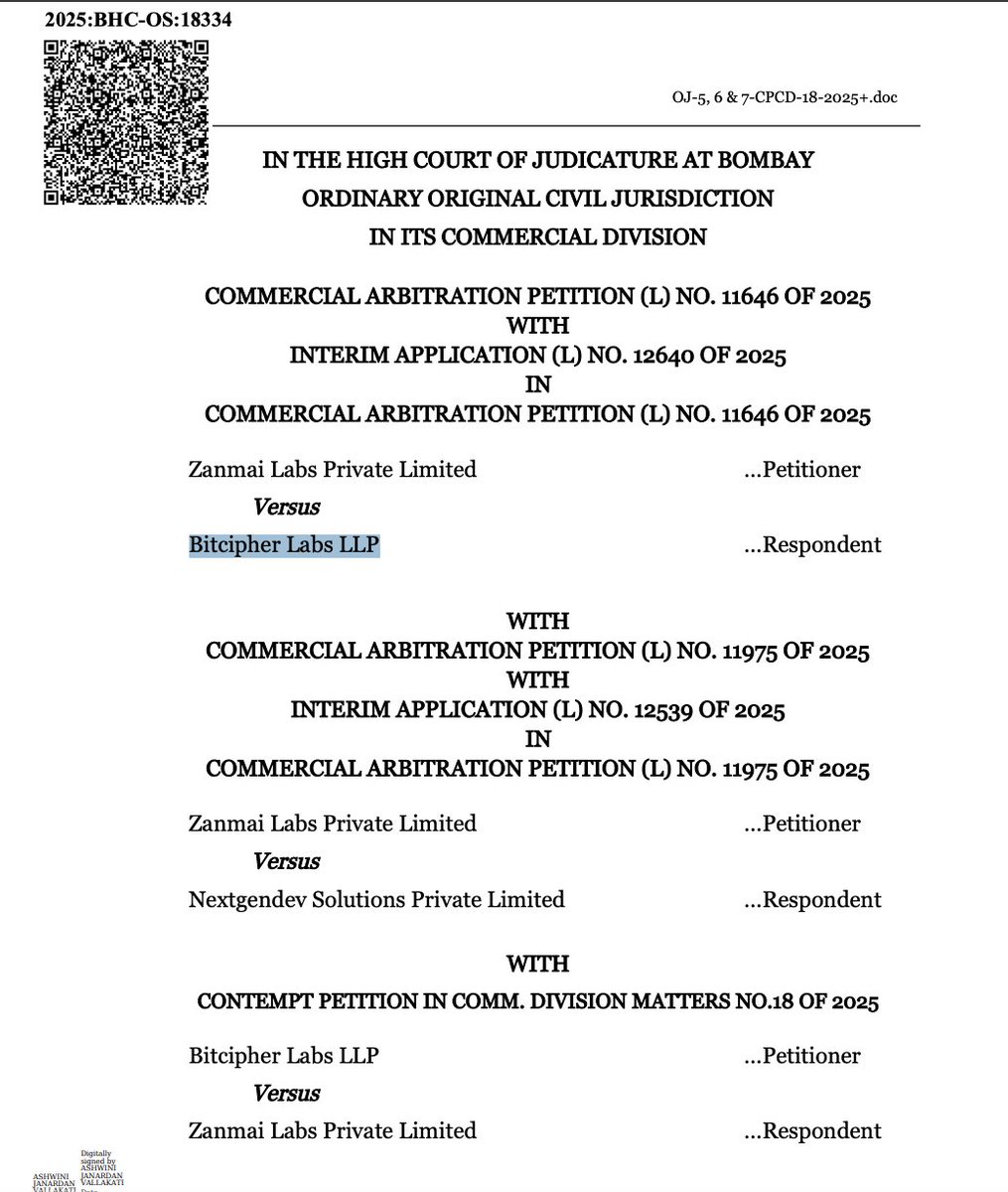 bitinning's tweet photo. 🇮🇳Bombay High Court Rules in Favour of CoinSwitch in WazirX Hack Case🚨

WazirX hacked in July '24, lost $234M. 

CoinSwitch's assets affected won court order for ₹62 crore guarantees. WazirX's challenge failed on Oct 9, '25. https://t.co/CSOseFTSeh