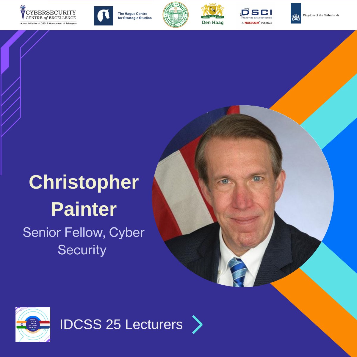 IDCSS25's tweet image. A new day of IDCSS25 lectures are scheduled for today!

The second lecture is &apos;Ransomware&apos; by @C_Painter. He is a globally recognized leader and expert on cybersecurity and cyber policy, Cyber Diplomacy and combating cybercrime. 

@hcssnl @ccoe_hyd @DSCI_Connect @NLinIndia