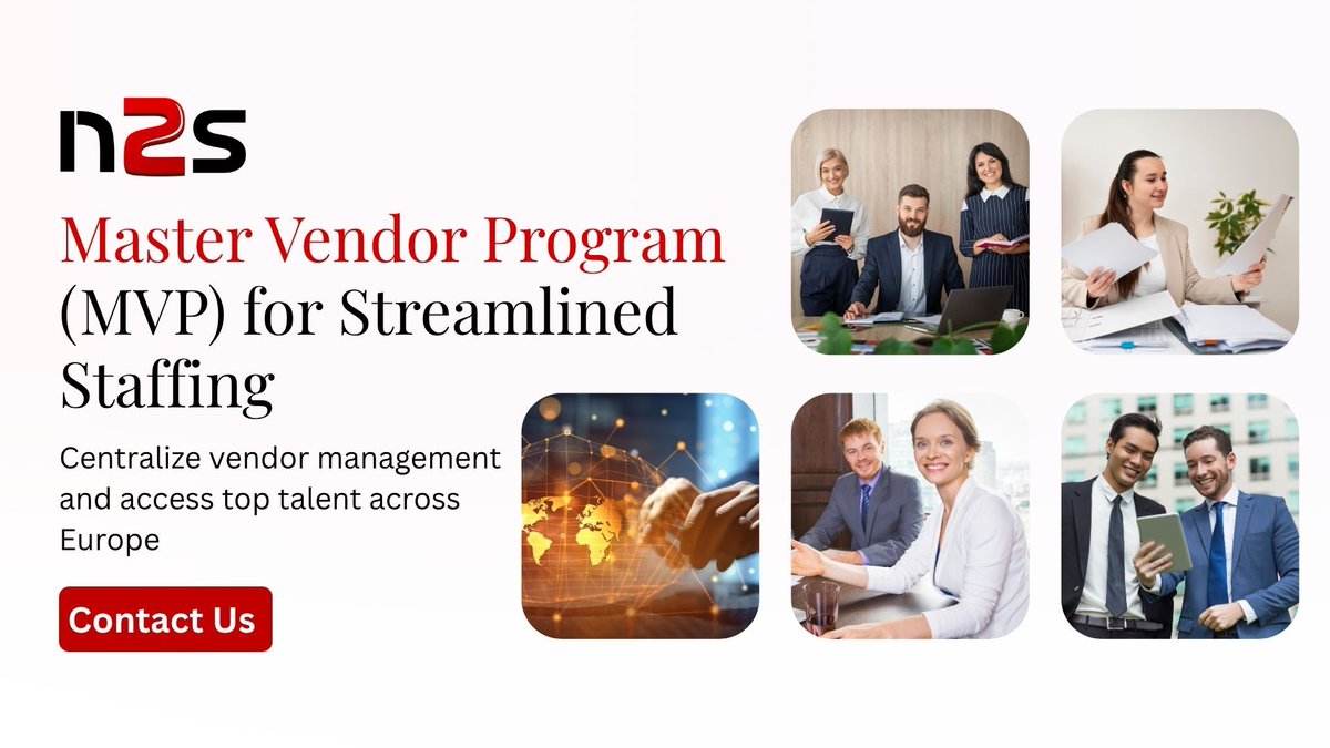 GlobalN2s36396's tweet image. Simplify staffing across Europe with our Master Vendor Program. Centralize vendor management and access top talent with ease.
#net2source #n2s #mastervendorprogram #staffing #workforcemanagement