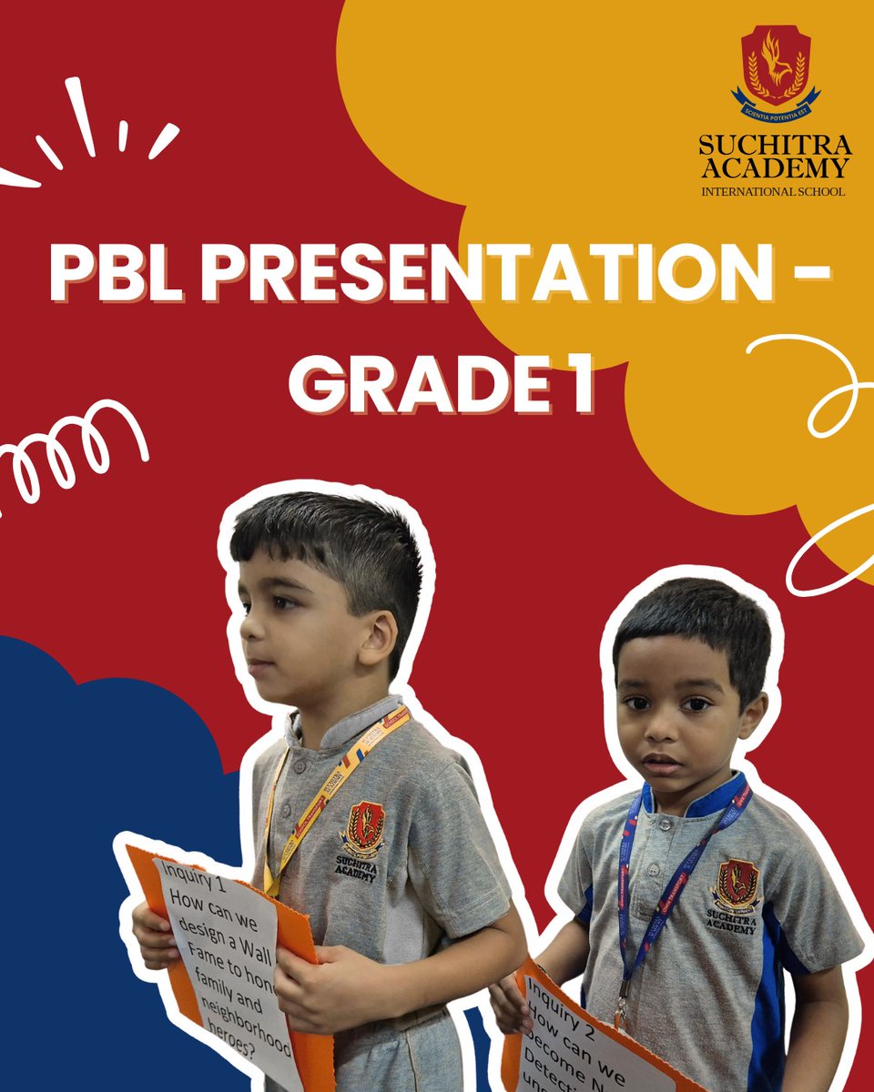 SuchitraAcad's tweet image. Our Grade I Suchitrans brought learning to life through their PBL presentations from “All About Me” to “Living with Nature.” With confidence, creativity, and teamwork, they proved that learning is most meaningful when it’s hands-on and filled with heart.
#SuchitraAcademy #PBL