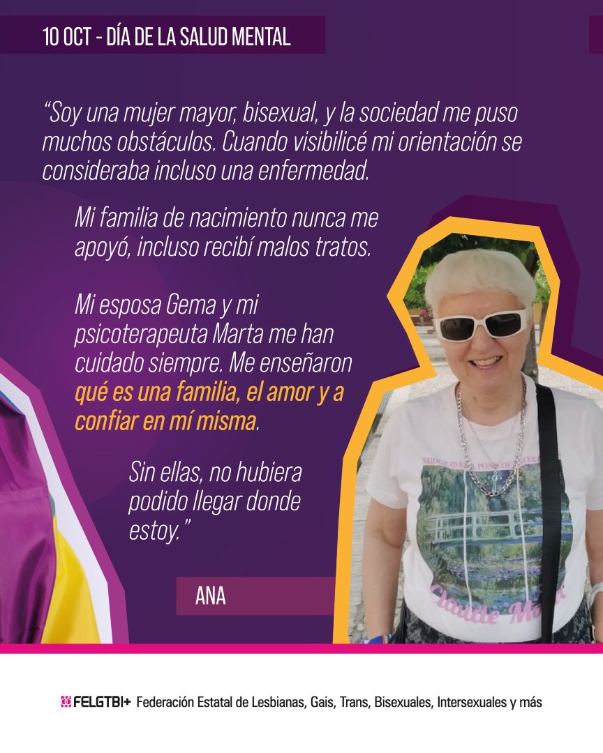 FELGTBI's tweet image. En el Día de la Salud Mental recordamos:
💜 La familia elegida nos cuida, pero no basta con sobrevivir: necesitamos dignidad y respeto.