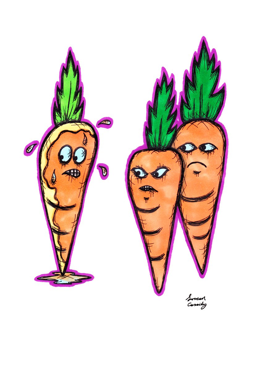 theartoflorcan's tweet photo. Day 10: Fake tan? Wait a minute ... you're a PARSNIP!
#art #drawing #illustration #sketch #promarkers #ink #day10 #october #drawingchallenge #octoberdrawingchallengeย #prompt #prompt6ย #strange #weird #carrot #parsnip #faketan #sweating #dublinartist #dublinart #lorcancassidy https://t.co/AmzoFmR0Lu