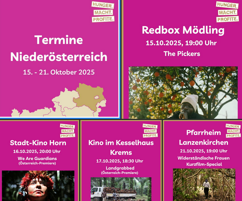 normale_at's tweet photo. am 15. Okt 2025 starten die 14. Hunger.Macht.Profite. Filmtage zum Recht auf Nahrung in Niederösterreich und sind mit Film&amp;Gespräch in der Redbox Moedling, im Stadt-Kino Horn, Kino im Kesselhaus Krems und im Pfarrheim Lanzenkirchen - zum Programm auf https://t.co/F6fnW9JB56 https://t.co/6l24sXr5Bm