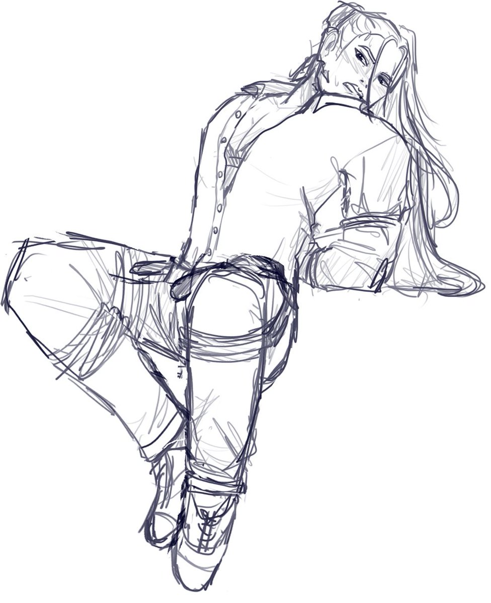 I'm too much of a coward to post this on main. Messy sketch of Mira in.. a situation #kpdh #mira