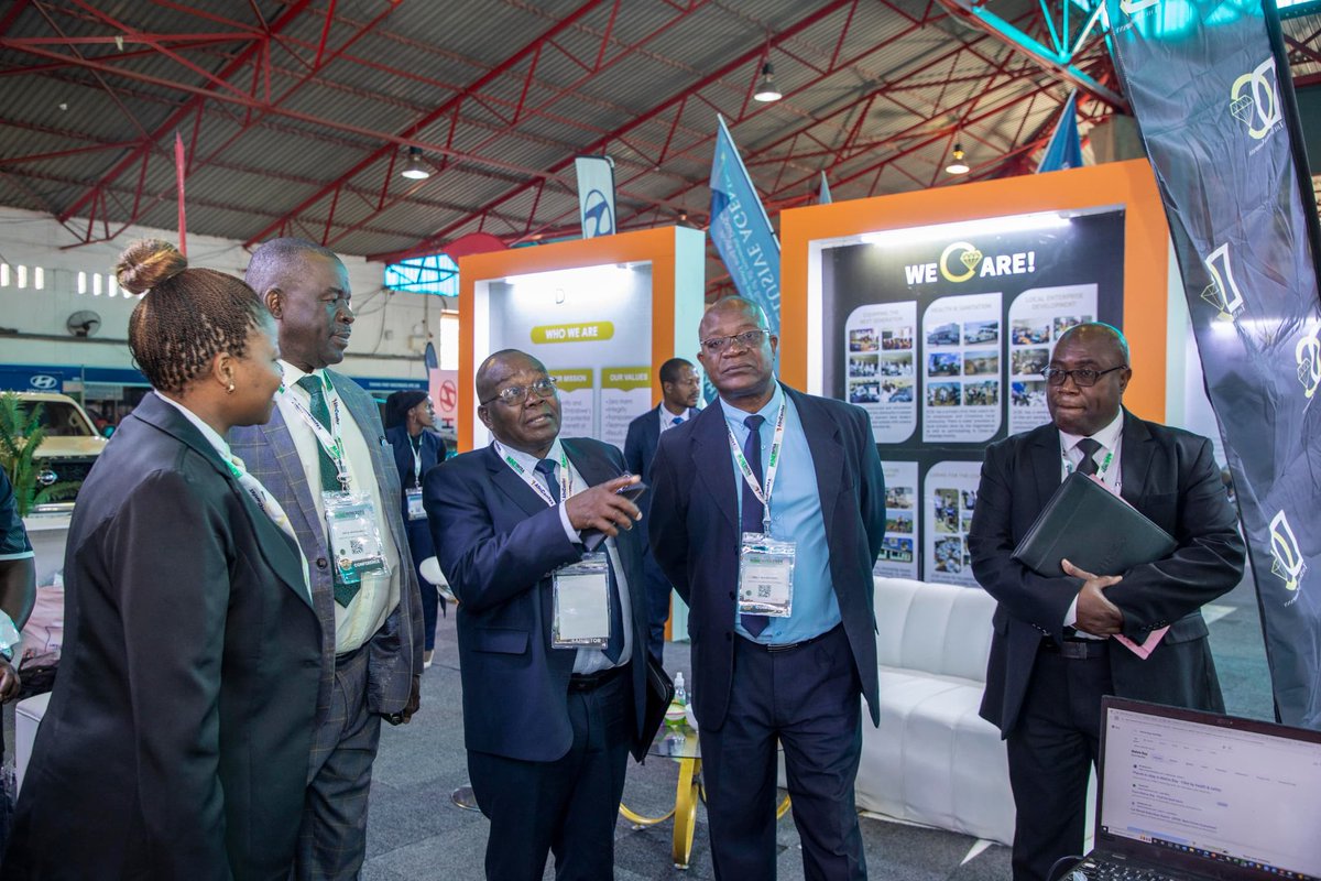 Honoured to host Mines and Mining Development Minister Hon. W. Chitando, Deputy Minister Hon. P. Kambamura, Deputy Minister Hon. C. Makwiranzou, Permanent Secretary Mr. P. Kunaka and Directors at the ZCDC stand at the ongoing Mine Entra.