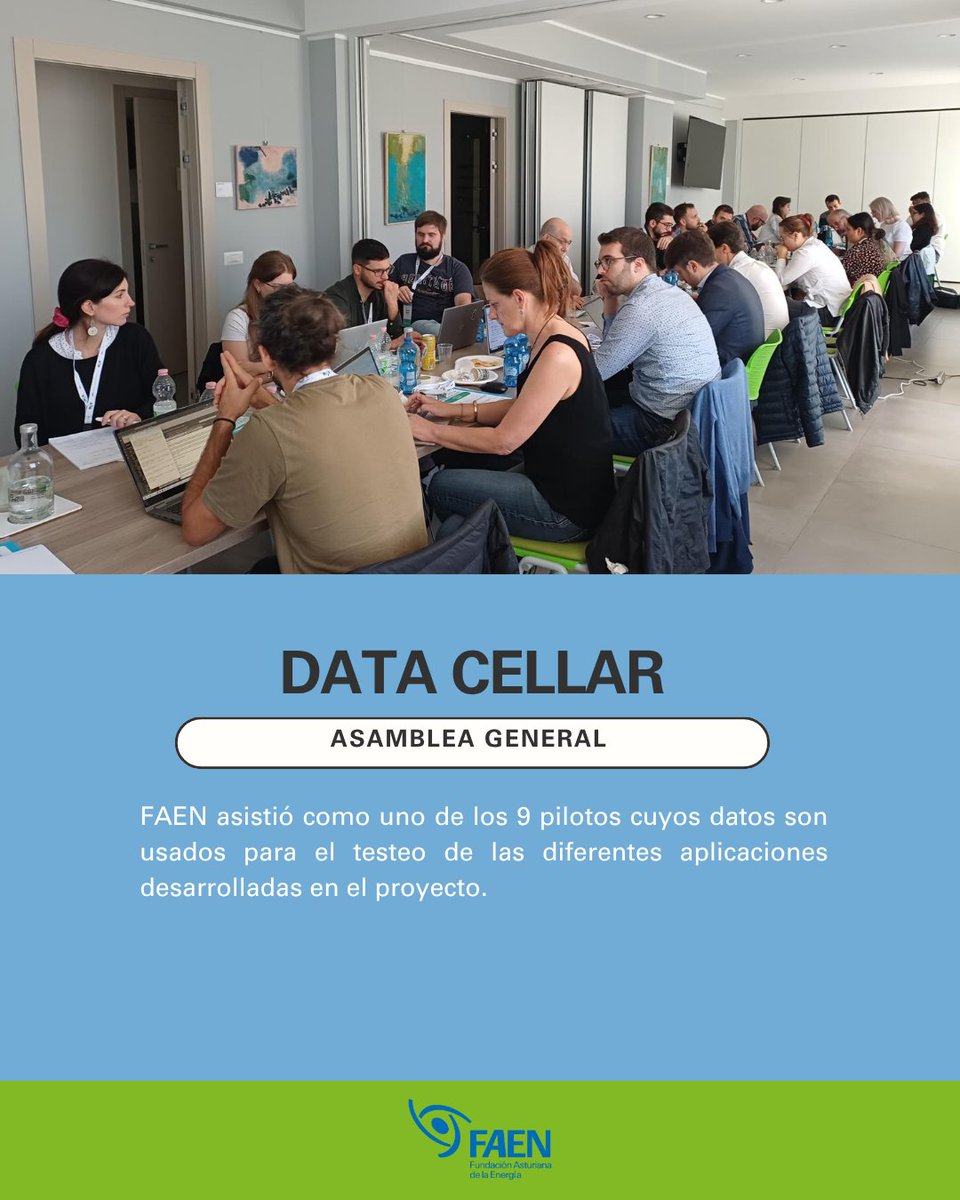 FundacionFaen's tweet image. FAEN participó en la Asamblea General del proyecto europeo #DataCellar 🇪🇺

Revisamos avances en IA y gestión de datos energéticos ⚙️💡 y seguimos aportando desde Asturias como piloto del consorcio.

#FAEN #InnovaciónEnergética #EnergíaSostenible