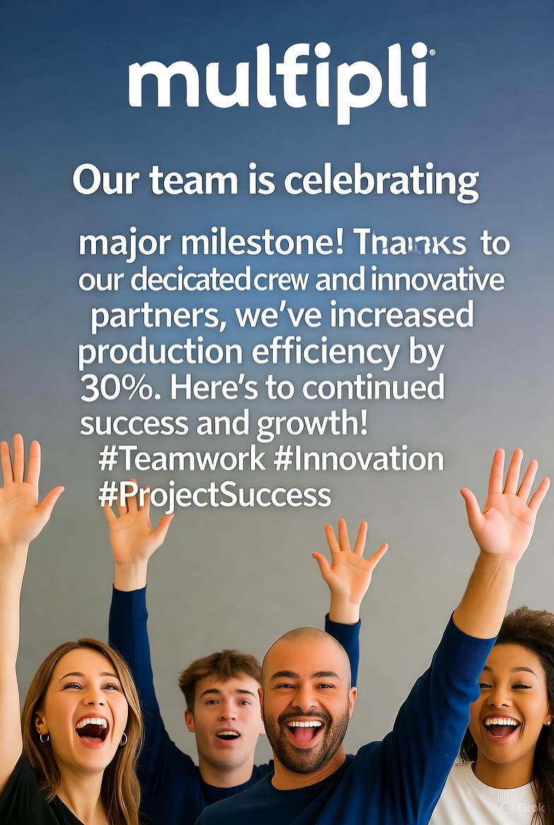 SBabul25213's tweet image. Excited to share our latest project milestone! Our team has successfully scaled production, boosting efficiency by 20%. Grateful for our dedicated crew and innovative partners. Stay tuned for more updates! #Teamwork #Innovation #ProjectSuccess