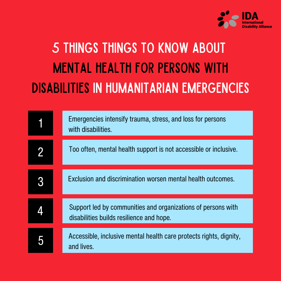 🧠On #WorldMentalHealthDay, we shine a light on mental health for persons with disabilities in humanitarian emergencies.

Persons with disabilities are more likely to experience trauma, loss, and distress during humanitarian crises.
Yet #MentalHealth and psychosocial support