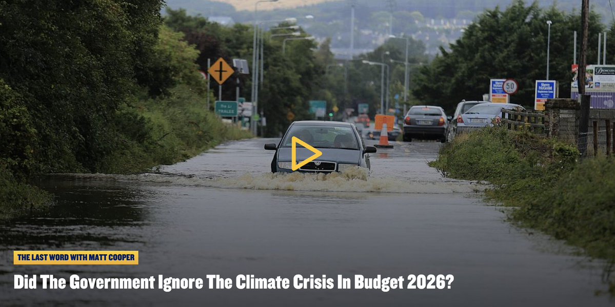 TodayFM's tweet image. Critics say climate action has “fallen off the political agenda” after Budget 2026 was unveiled this week 🌍

Environmental commentator John Gibbons joined The Last Word to discuss whether the government is doing enough.

@lstwrd @cooper_m  

Listen here 👉…