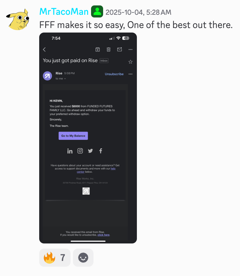 fundedfamily's tweet photo. $8,000 payout → “FFF makes it so easy.”

We don’t blame him for saying that :P https://t.co/PLNtBHMAXd