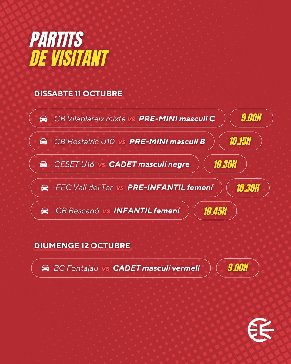 Arrenquem una nova setmana de competició! 🏀❤️🖤 Aquests seran els partits del cap de setmana 💪🏼

Soom-hi, <a href="/cbescolapies/">CB Escolàpies Figueres</a>! ⚡️

#cbescolapies
#negreiroigsonelscolors
#viuelbasquetenvermell