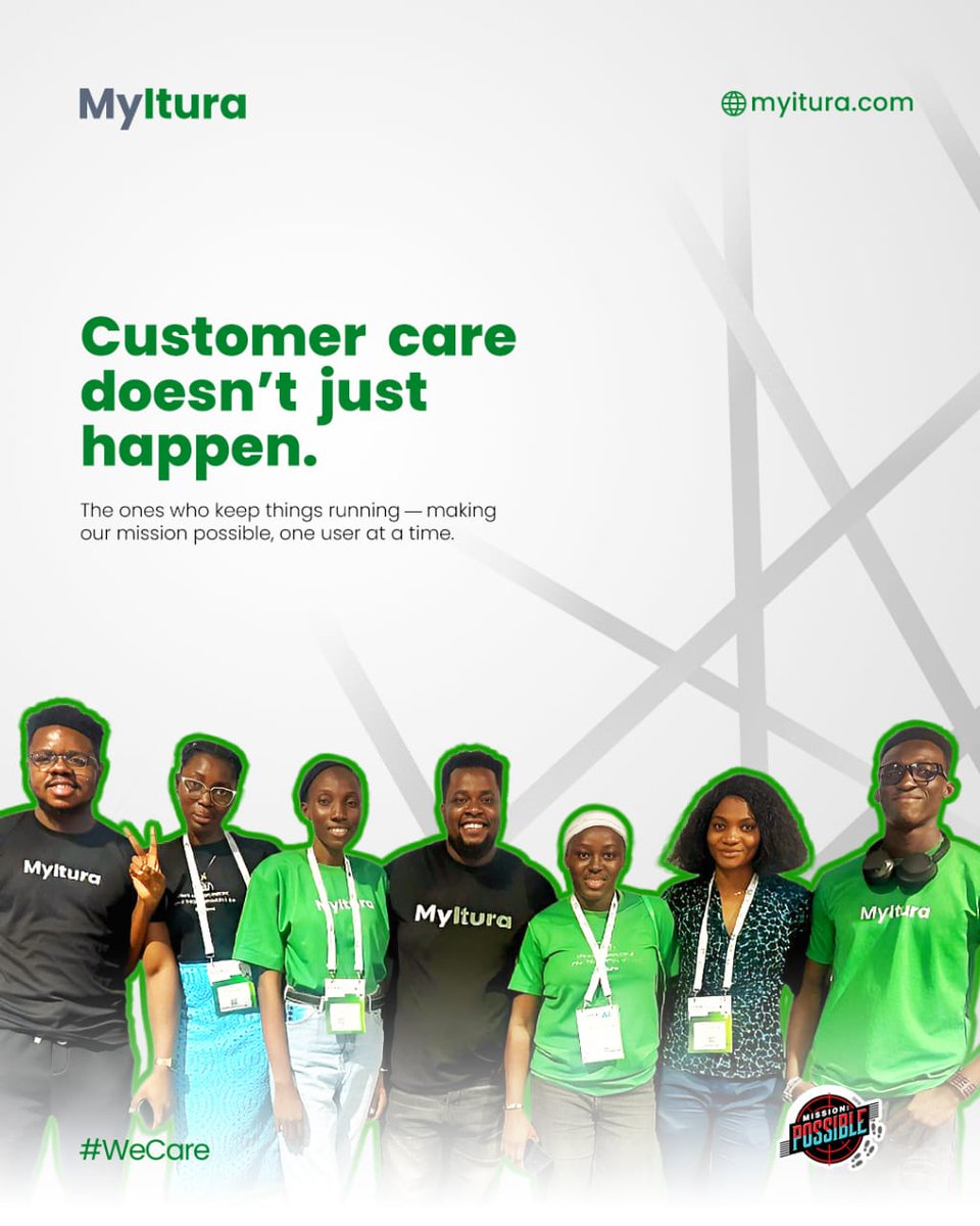 MyItura's tweet image. At MyItura, we believe every role serves the customer.
Together, we bring healthcare closer to home.

Happy customer service week team.💚

#CSW2025 #MissionPossible