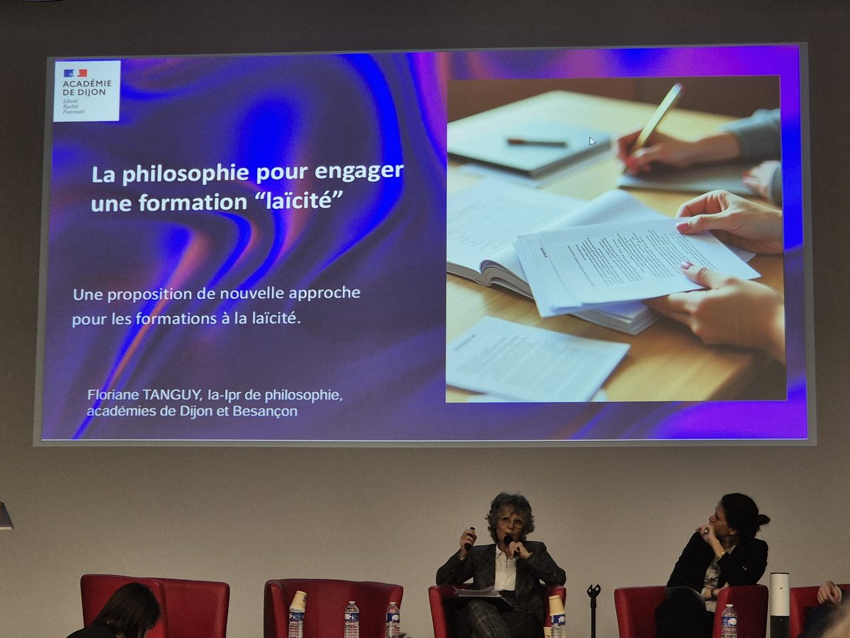 Seminaire national des équipes académiques Valeurs de la République avec la présentation par Floriane Tanguy de son mémoire de DU "referent laïcité" de <a href="/Sorbonne_Univ_/">Sorbonne Université</a> . L'<a href="/AcademieDijon/">Académie de Dijon</a> mise à l'honneur.