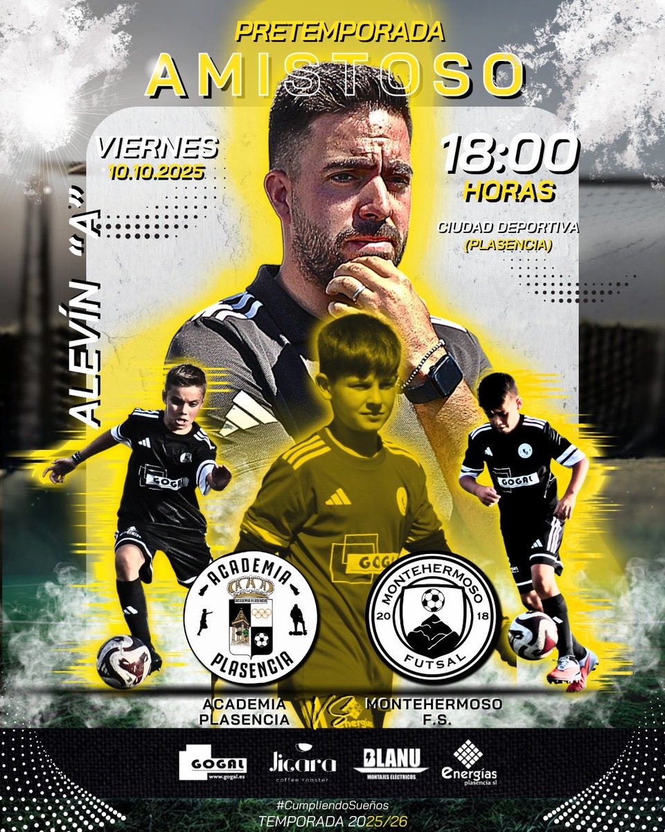 ☑️ | ¡Partido amistoso para nuestro #𝐴𝑙𝑒𝑣𝜄́𝑛 “A”! 

🗓️ 10/10/25. 
🕕 18:00 H. 
🏟️ Ciudad Deportiva (Plasencia). 
🆚 #MonteFS 
🙌🏻 ¡Disfrutemos en 𝑒𝑞𝑢𝑖𝑝𝑜!

#AᥴᥲdᥱmιᥲPᥣᥲsᥱᥒᥴιᥲ | #CᥙmρᥣιᥱᥒdoSᥙᥱᥒ̃os