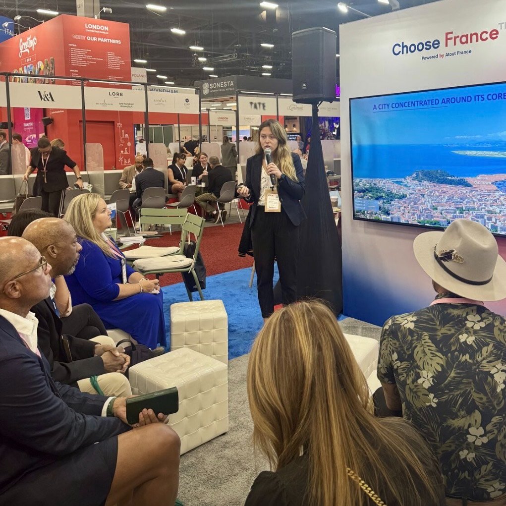 explorenca's tweet photo. 🇺🇸 Nice Côte d’Azur, destination #MICE de choix à #IMEXAmerica !
L’OT Nice Côte d’Azur était à Las Vegas avec Le Méridien Nice et MarketID, notre agence de représentation sur le marché nord-américain pour promouvoir la destination auprès des acteurs du tourisme d’affaires. https://t.co/yEslQEYAV7