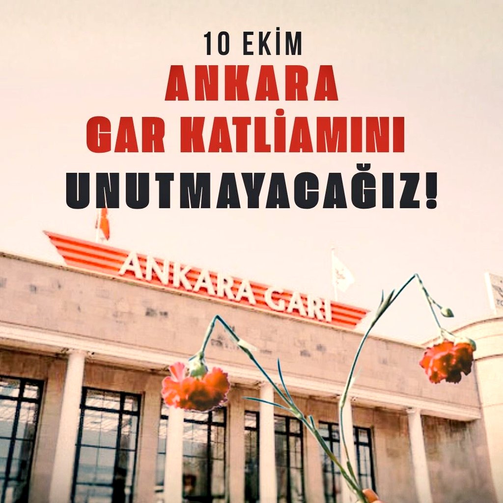 10 Ekim 2015’te, barış talebiyle bir araya gelen yüzlerce yurttaşımız, ülkenin başkentinde katledildi.

Bu katliamın acısı hâlâ taze, adalet ise hâlâ yerini bulmadı.

Barış, eşitlik ve adalet için yaşamını yitirenleri saygıyla anıyorum.

#10EkimAnkaraGarKatliamı