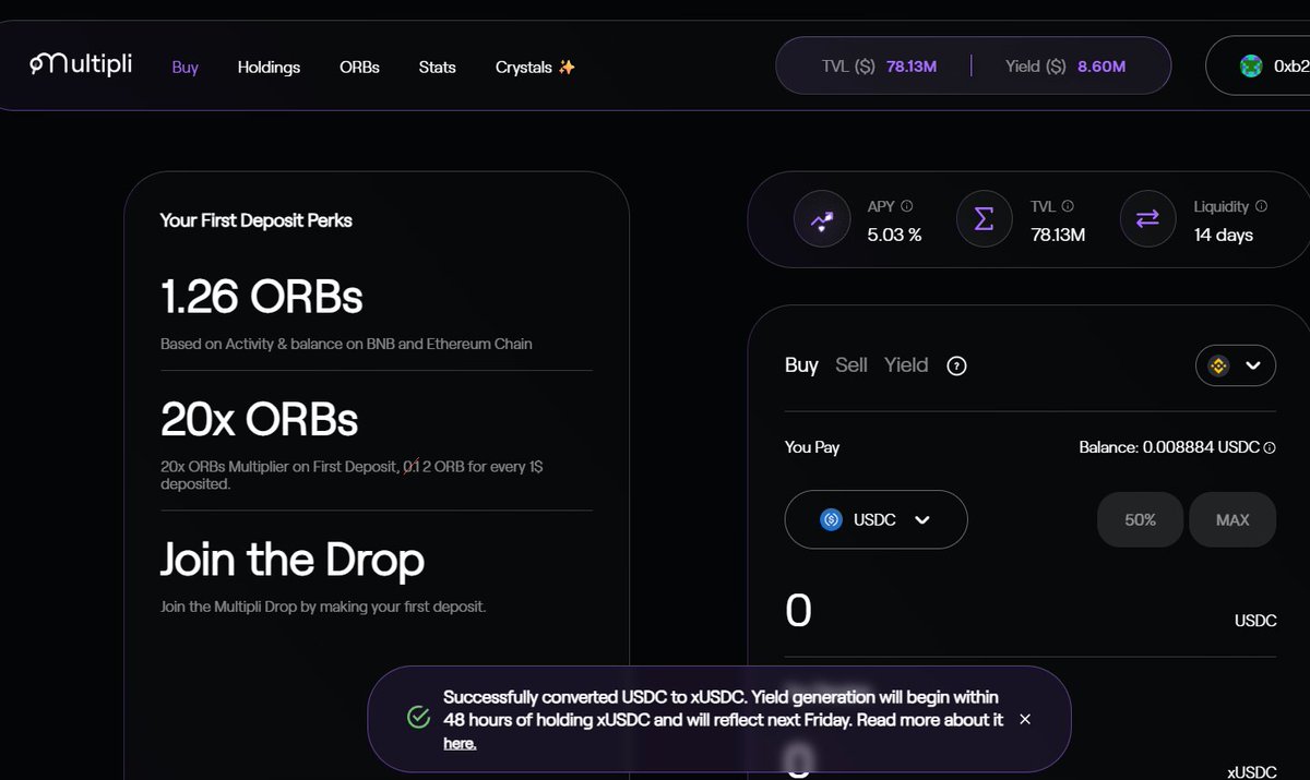 Xenon_ (@xenon7889) on Twitter photo okayy guys
Just deposited some funds into <a href="/multiplifi/">Multipli.fi</a> to test their yield feature and while checking how to withdraw our funds from their , they take aroung 1$ fee for withdrawing
If you wanna deposit some funds for yield then You should go Big here or Just go somewhere else okayy guys
Just deposited some funds into <a href="/multiplifi/">Multipli.fi</a> to test their yield feature and while checking how to withdraw our funds from their , they take aroung 1$ fee for withdrawing
If you wanna deposit some funds for yield then You should go Big here or Just go somewhere else