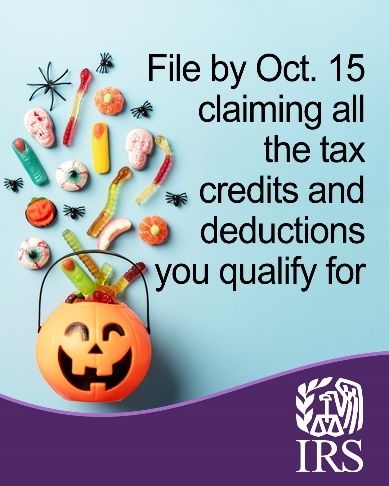 Requested a tax filing extension from the #IRS? Don’t wait any longer - file your taxes electronically by the October 15 deadline. 

PEACE, Inc. Free Tax Prep offers year-round, no-cost tax preparation for qualifying individuals. Appointments 315.634.3756 -buff.ly/G3kjWJP