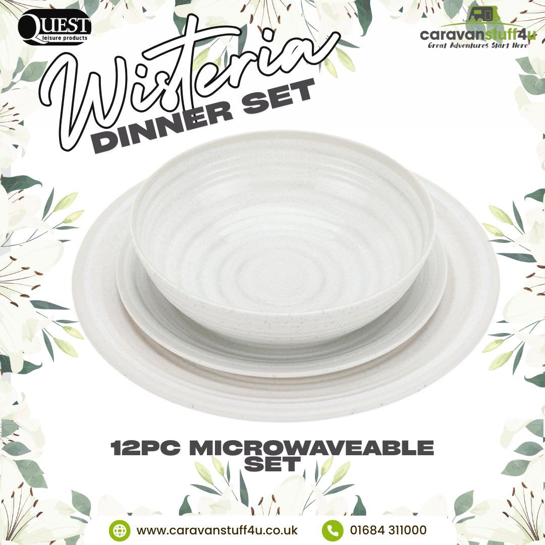 Caravanstuff4U's tweet image. 🍽️ Quest Wisteria Microwaveable 12pc Dinner Set🍽️
⛺ Now available at CaravanStuff4u⛺
📲 Check it out in-store or online📲
🚛 FREE UK DELIVERY🚛
#caravan #mql #cs4u #dinnerset #campervan