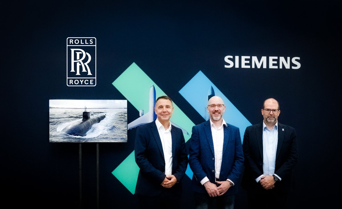 RollsRoyce's tweet image. Rolls-Royce Submarines and @‌Siemens have signed a strategic agreement to collaborate on digital optimisation and boost efficiency across engineering. The collaboration with Siemens will support Rolls-Royce Submarines in delivering UK sovereign defence requirements more…
