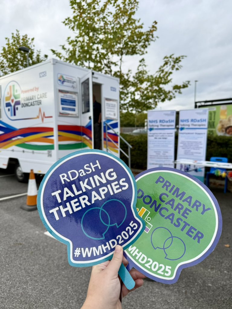 🛣️ On the road for #WorldMentalHealthDay2025! 

🚌 Catch us at Thorne (Kings Chamber) this morning, or find us in Rossington (at the Miners Welfare) this afternoon.

💙 A big thank you to @primarycaredoncaster  for having us on board Vincent Van Cough today! 

#wmhd2025
