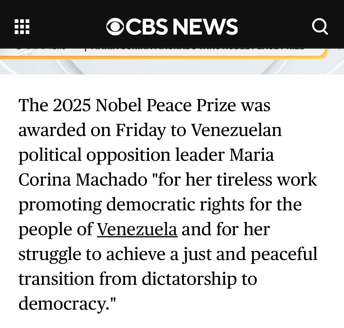 DrDigiPol's tweet image. Nobel Peace Prize goes to Venezuelan opposition leader Maria Corina Machado: &quot;Committed champion of peace” and her relentless efforts to transition her country from dictatorship to democracy.

#NobelChampionOfDemocracy