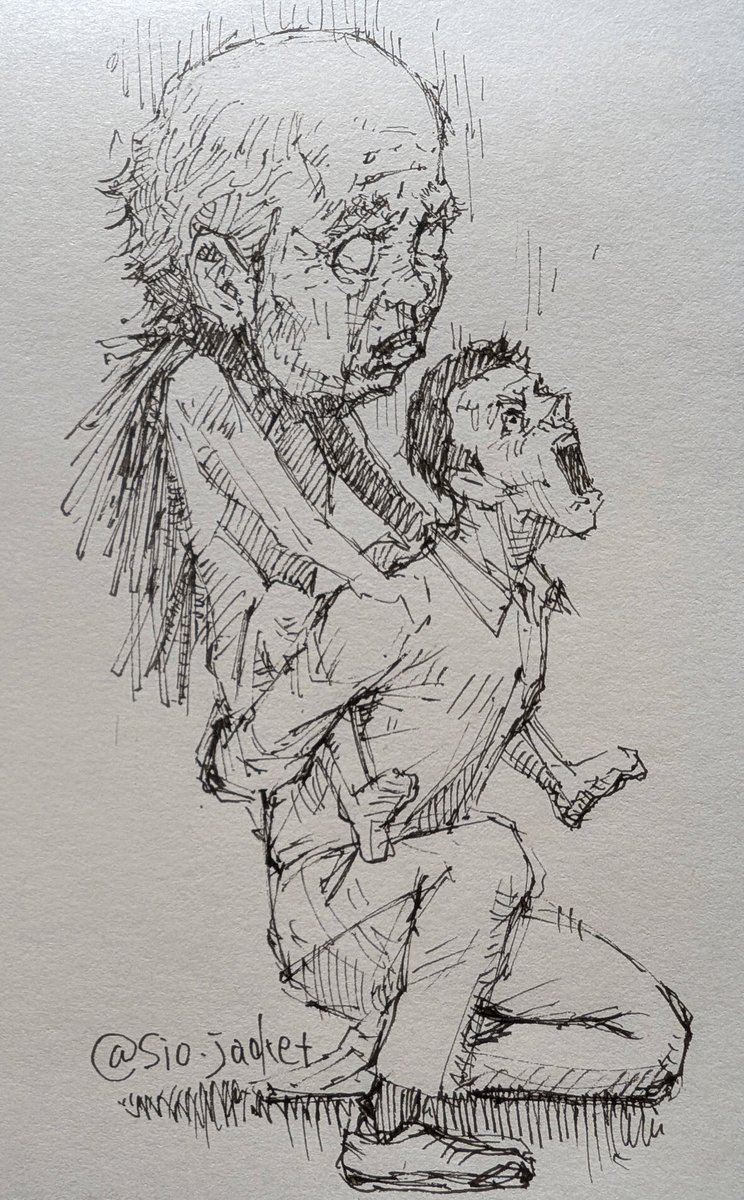 Day9:Heavy.重い
1日遅れましたが
腰や肩が重い
今日この頃です…

#inktober2025
#kuretake_inktober2025