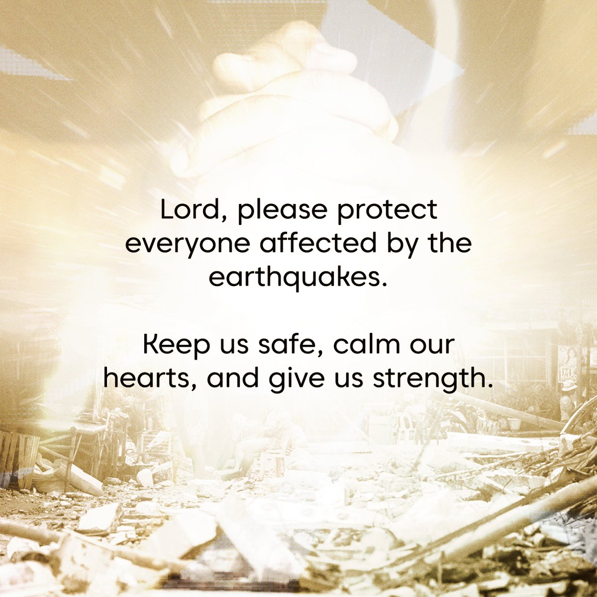 Praying for safety and strength for everyone affected by the earthquakes. 🙏🏻