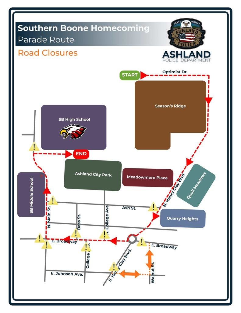 🎃👻 Haunted Homecoming Parade Today! 👻🎃

The 2025 Southern Boone Haunted Homecoming Parade kicks off at 2 PM today!

Bring your family, friends, and plenty of Halloween spirit to cheer on the parade! 🦅🎃👻