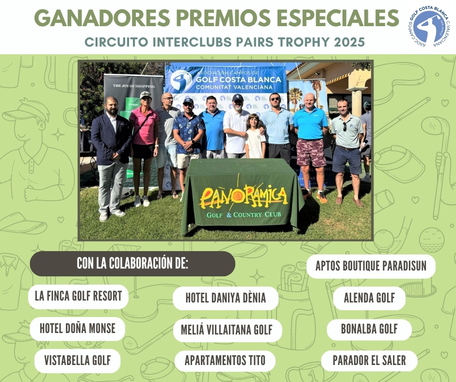 acgcb's tweet image. GANADORES SORTEO ESPECIAL
1⃣Ramón Martinez 2⃣Antonio Villena
3⃣Anna Backman 4⃣Jorge Gauchía
5⃣Pau Carazo 6⃣Jon Kristiansen
Gracias:
@LaFincaResort @bonalba_golf @VistabellaGolf @paradores @MeliaVillaitana @Apartamentotito Alenda Golf-H. Daniya Dénia-Aptos Paradisun - H. Dña Monse