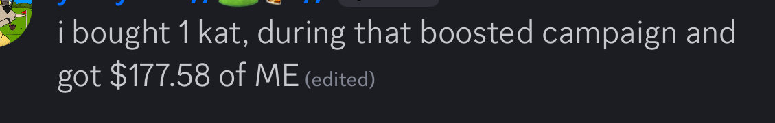 imagine ignoring the most obvious value prop 🤣

buying a .25-.45 sol nft and getting $177 back just for holding for a week

don’t fade <a href="/MagicEden/">Magic Eden 🪄</a> 

don’t fade <a href="/mmccsolana/">𝐌𝐞𝐞𝐫𝐤𝐚𝐭 𝐌𝐢𝐥𝐥𝐢𝐨𝐧𝐚𝐢𝐫𝐞𝐬 𝐂𝐂 ⁴²⁰⁶⁹</a>