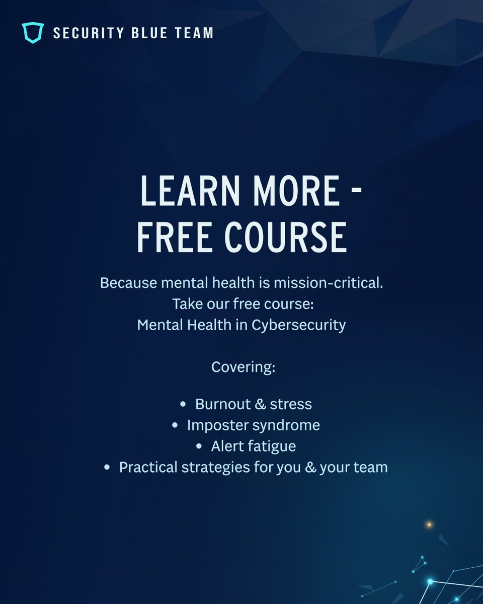 World Mental Health Day reminds us that even in cybersecurity, where we protect others every day, we also need to protect ourselves.

Working in this field can be intense: 24/7 alerts, high stakes, and constant change. Burnout, imposter syndrome, and stress aren’t rare… they’re