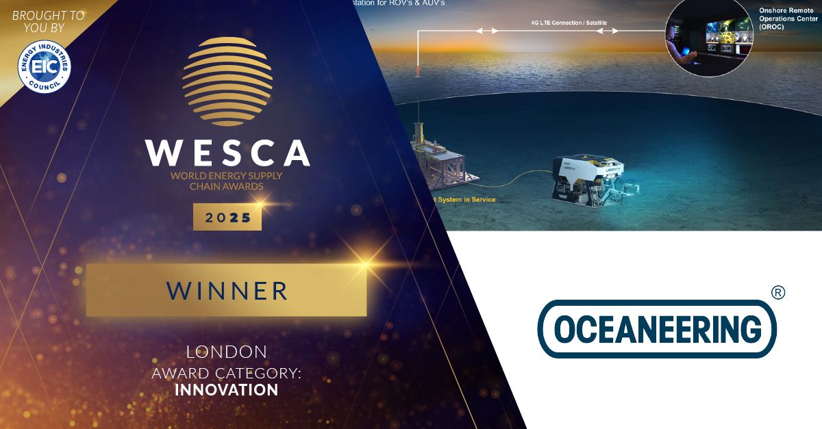 Oceaneering won the Innovation Award at the 2025 EIC National Awards Dinner in London! Congrats to Alex Steele for accepting and Emmanuel Blanchard for presenting the Digital &amp; AI Award.
Proud to be recognized among the innovators shaping the future of energy. ⚡
#NAD2025 #WESCAs