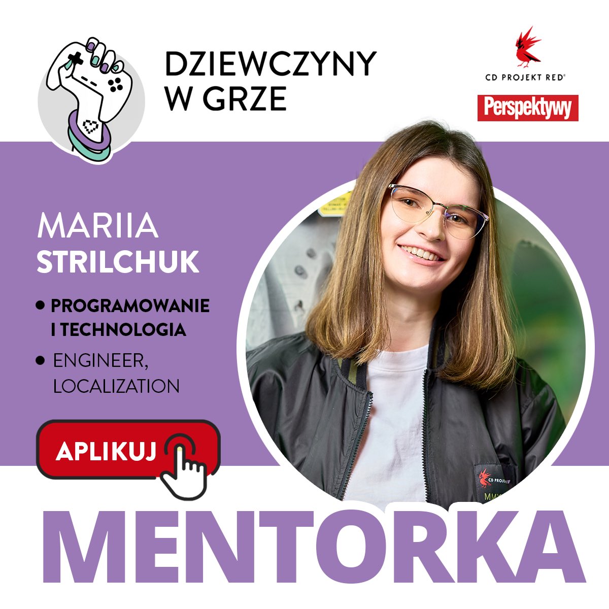 Happy to share that I will be a mentor in the 5th edition of "Girls in Game!” (Dziewczyny w grze) program! 

The applications are open till October 15th. Apply here -> dziewczynywgrze.pl/formularz/

See you there! ✨