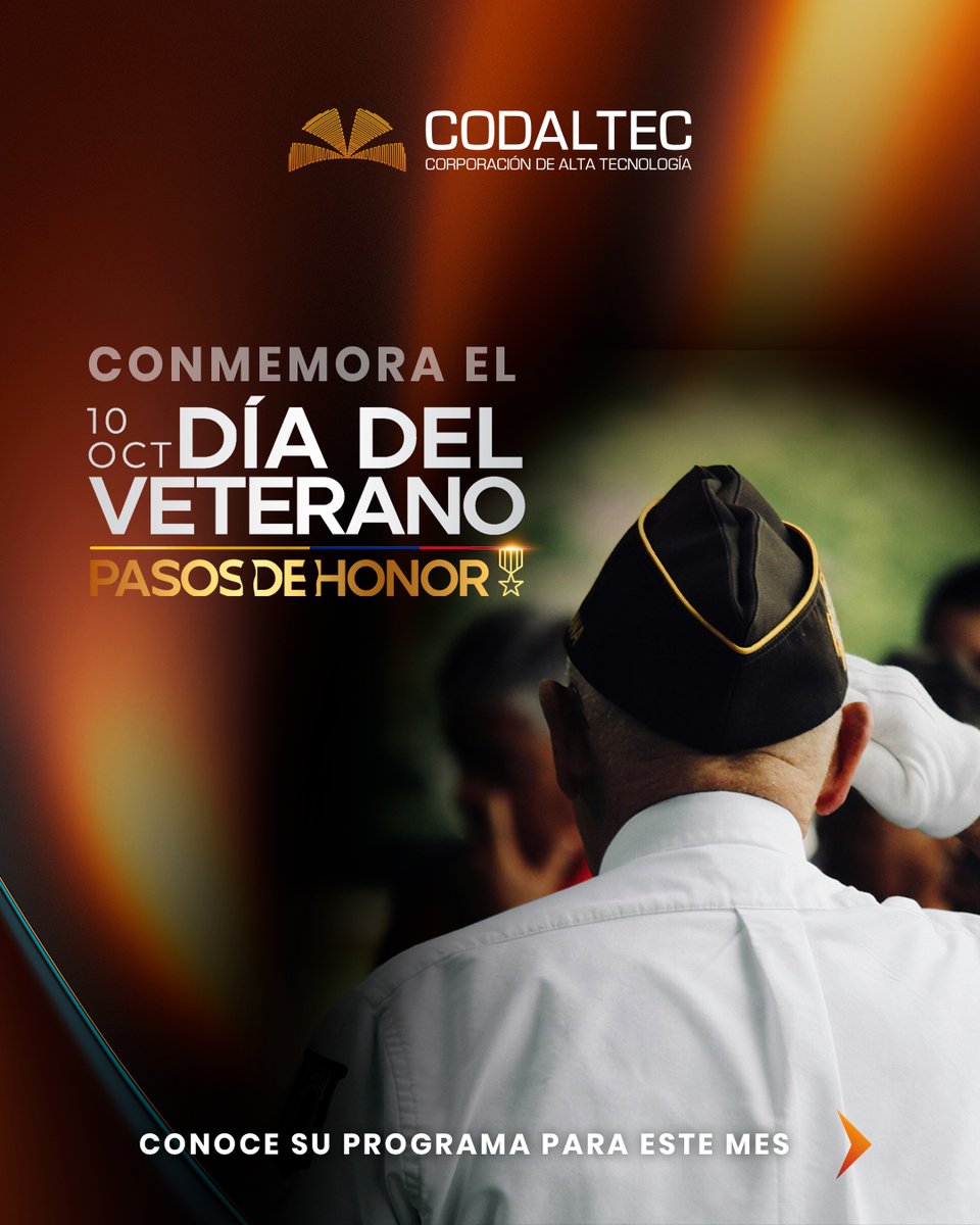 Codaltec's tweet image. En Codaltec rendimos homenaje a nuestros veteranos de la Fuerza Pública.
Expresamos nuestro más profundo respeto y gratitud a quienes han servido con valor, disciplina y amor por Colombia.
#DíaDelVeterano
#GraciasHéroes
#Codaltec
#OrgulloColombiano
#FuerzaPública
 #FuerzasMilCol
