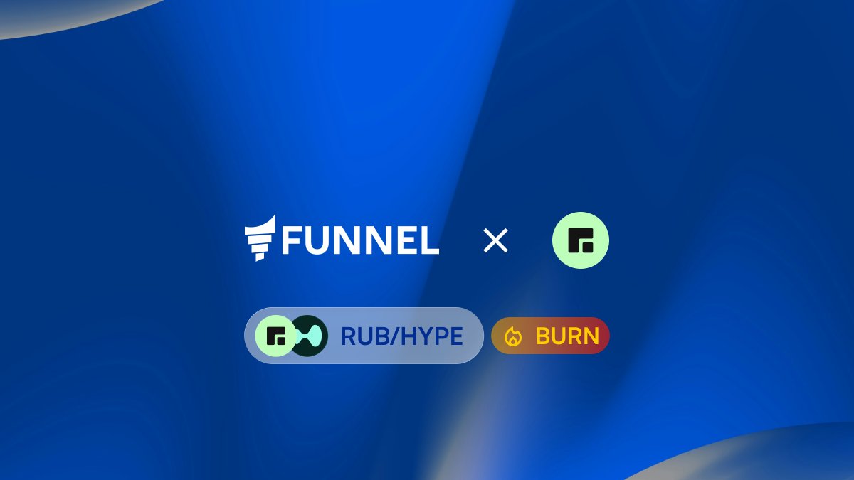 funnel_markets's tweet image. RUB/HYPE is LIVE on Funnel as a Burn Pool

ALL protocol fees (16% of every tx) are routed to buy + burn $RUB, making it deflationary to trade on Funnel!

To kick it off - 2X FUN Points for all @RubiFi_HL LPs.

There&apos;s only 1 coin &amp;amp; now we&apos;re burning it🔥