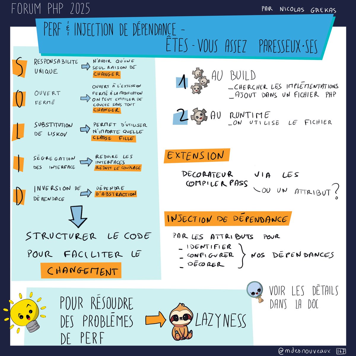 mdesnouveaux's tweet image. On continue les conférences du forum php de l’@afup avec un talk de @nicolasgrekas sur les perf et l’injection de dépendance dans symfony