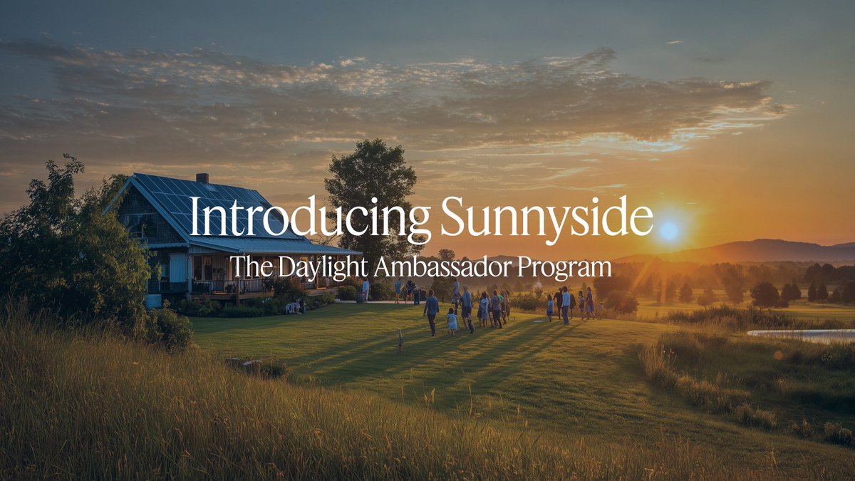 daylightenergy's tweet photo. Every movement starts with the few who go first.

For Daylight, that starts with Sunnyside, our official ambassador program. Early access to join is now open. https://t.co/BqNaLMcYQT