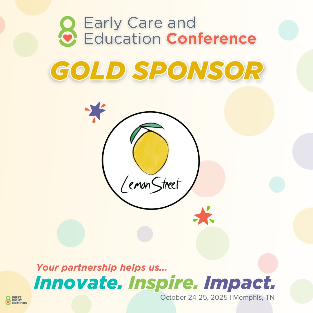First 8 Memphis (@first8memphis) on Twitter photo We’re proud to recognize our Gold Sponsor, The Lemon Street Fund, for their support of our Conference. Their commitment helps us empower educators and build stronger communities for our youngest learners. 🌟
#F8MConference2025 Register today: bit.ly/F8MConference We’re proud to recognize our Gold Sponsor, The Lemon Street Fund, for their support of our Conference. Their commitment helps us empower educators and build stronger communities for our youngest learners. 🌟
#F8MConference2025 Register today: bit.ly/F8MConference