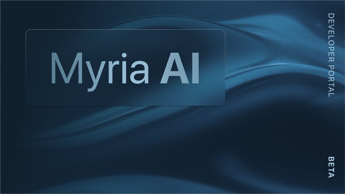 Myria AI executes code, manages transactions &amp; integrates blockchain features. All done from the Myria Developer Portal.

Launch &amp; scale your game in record time. 🚀

Try it now → myria.com/developer