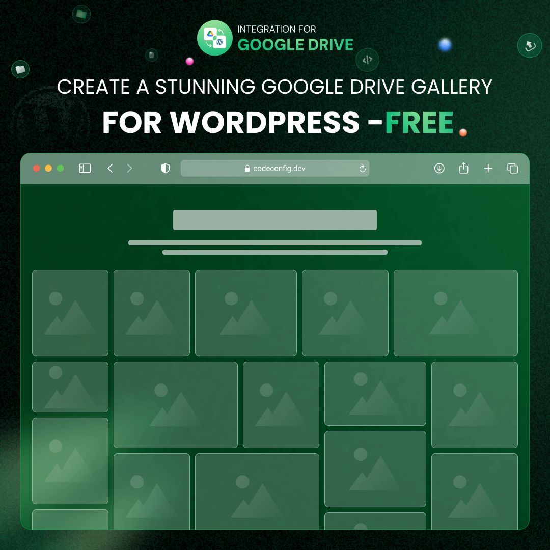 Code_Config's tweet image. 🎨 Create a Stunning Google Drive Gallery for WordPress - Free!
Showcase images, videos &amp;amp; docs directly from Google Drive; no coding needed!

🖼️ Responsive display
🔄 Auto-sync
⚙️ Easy setup
💡 Free &amp;amp; beginner-friendly

👉 codeconfig.dev/integration-go…

#GoogleDrive #WordPress #Gallery