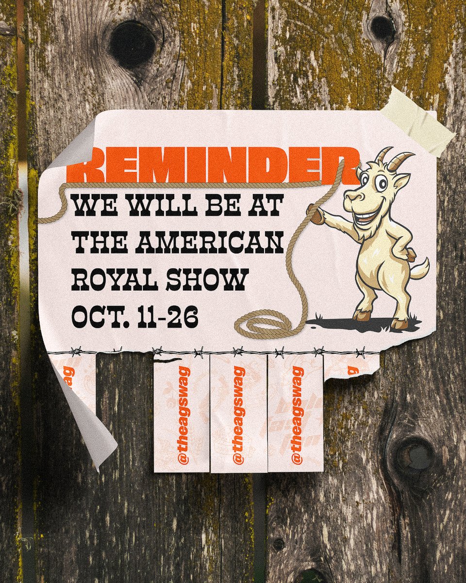 EXCITING NEWS!!🤠🔥🚨

AgSwag will be at The American Royal Show October 11-26! Stop by and see us in the south west corner of Hale arena to make your custom swag! 🌽🚜

#agswag #agriculture #customswag #americanroyal