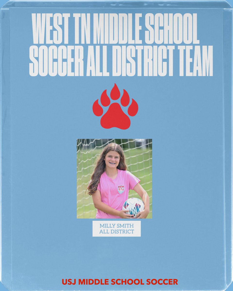 Congratulations to Milly for making the West TN Soccer All District Team!